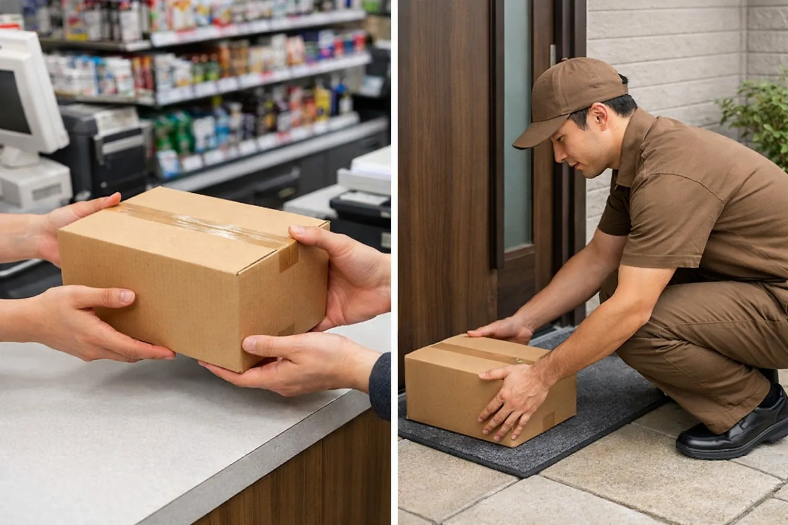 コンビニ持込または自宅集荷